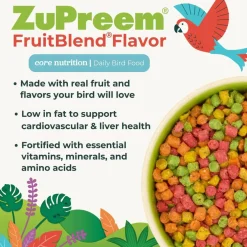 ZuPreem FruitBlend Flavor with Natural Flavors Daily Extra Small Bird Food, 14-oz