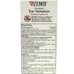Zymox Ear Solution with 0.5% Hydrocortisone for Dogs & Cats (1.25 oz)